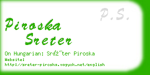 piroska sreter business card